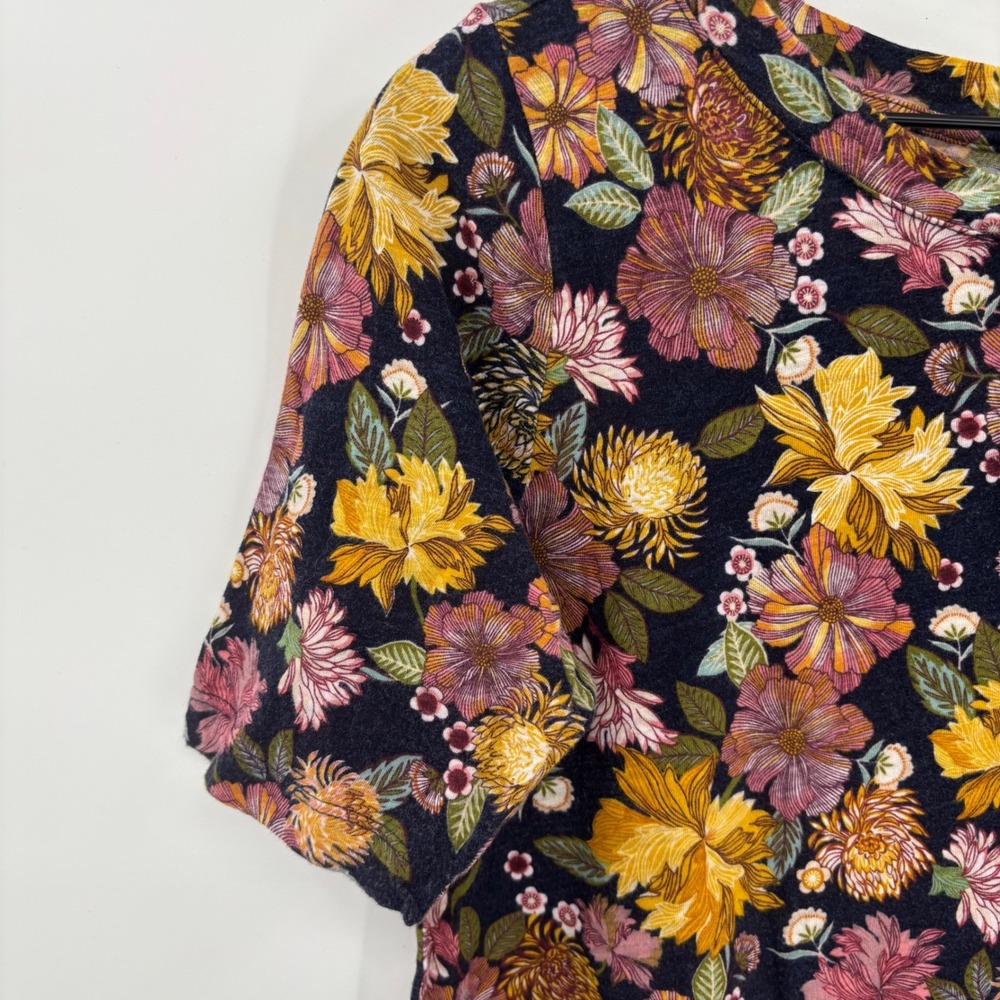 LOFT Vintage Soft Floral Print Short Sleeve T Shirt Womens Small Boho Cottage - Picture 9 of 15